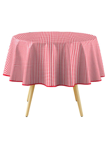 Douceur d’Intérieur Runder Tischdecken MINI VICHY, Karomuster in Rot, (B) 160 x (H) 0,1 x (L) 160 cm
