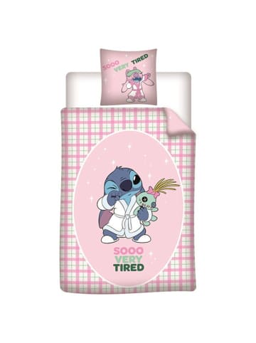 Disney Disney Stitch Bettwäsche 140x200 cm + Kissen 65x65 cm Polycotton in Rosa