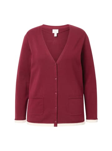 Ulla Popken Strickjacke in dunkel kirschrot