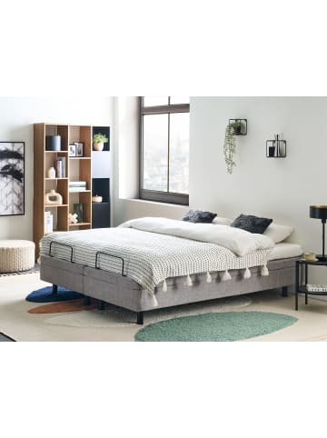 Beliani Doppelbett CASTELLAN in Grau/Schwarz - (W) 160 x (H) 37 x (L) 200 cm