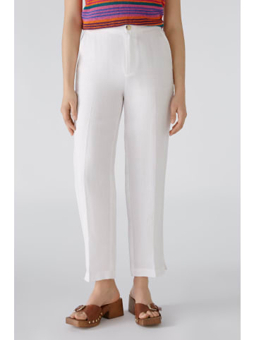 Oui Leinenhose Mid waist , cropped in optic white