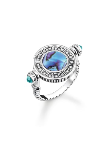 Thomas Sabo Ring Schlange Abalone-Perlmutt Türkis in silber, bunt