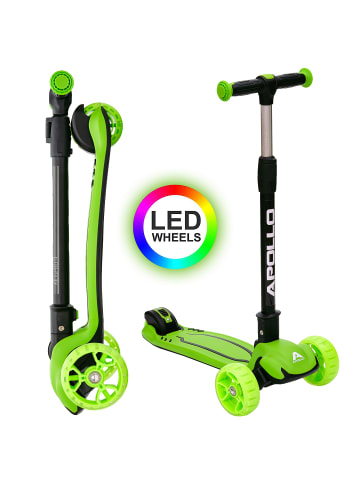 Apollo LED Kinderscooter " Kids pro 4 " in grün