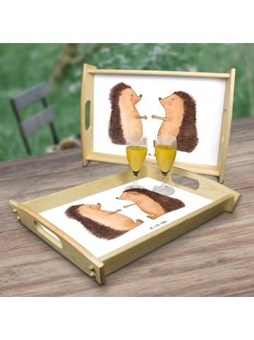 Mr. & Mrs. Panda serviertablett holz Igel Liebe ohne Spruch in Weiß