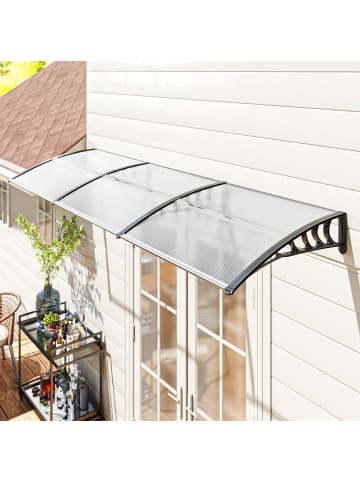 Outsunny Vordach,90L x 295B x 23,5H cm,Weiß