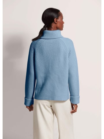 MADELEINE Rollkragen-Pullover aus Kaschmir-Mix in rauchblau
