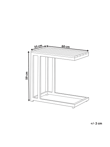 Beliani Beistelltisch MESSINA in Braun/Weiß - (W) 35 x (H) 59 x (L) 60 cm