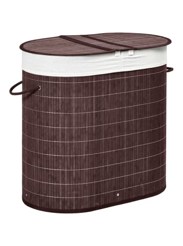 HOMCOM Wäschekorb in Braun 62,5L x 37B x 60,5H cm