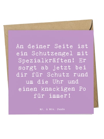 Mr. & Mrs. Panda Einladungskarte Spruch Schutz Schutzengel mit S... in Lavendeltraum