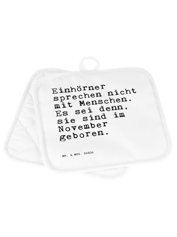 Mr. & Mrs. Panda Topflappen Einhörner sprechen nicht mit... mit ... in Weiß