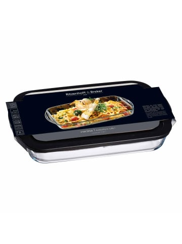 Ritzenhoff & Breker Auflaufform mit Frischhaltedeckel Cucina 3,85 Liter in schwarz