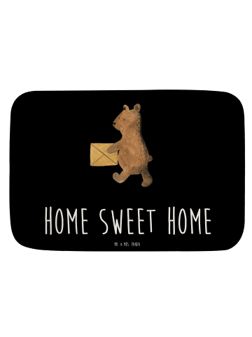 Mr. & Mrs. Panda Bad Fußmatte Bär Zuhause mit Spruch in Schwarz