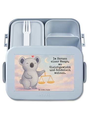 Mr. & Mrs. Panda MEPAL Bentobox Waage Astrologie Design mit Spruch in Blau Pastell