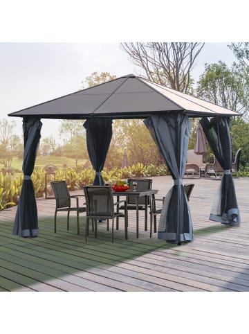 Outsunny Gartenpavillon in Grau 300L x 300B x 265H cm