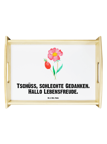Mr. & Mrs. Panda Küchentablett Blume HageRundunge mit Spruch in Weiß