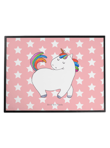 Mr. & Mrs. Panda Schreibunterlage Einhorn Stolzieren ohne Spruch in Rot Pastell