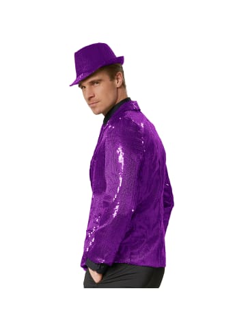 tectake Herren-Jackett mit glitzernden Pailletten, lila