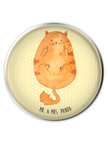 Mr. & Mrs. Panda Stöpsel Waschbecken Katze Mittelfinger ohne Spruch in Gelb Pastell