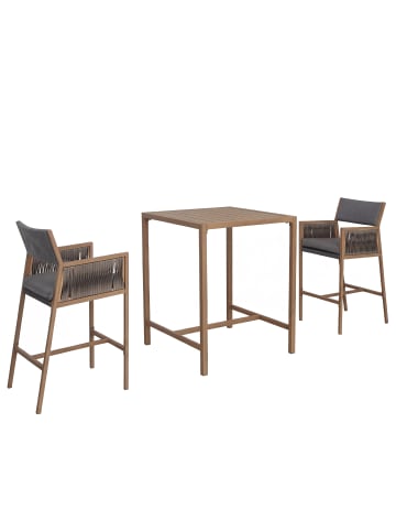 MCW Set Bartisch + 2x Barhocker Q12, Dunkelgrau