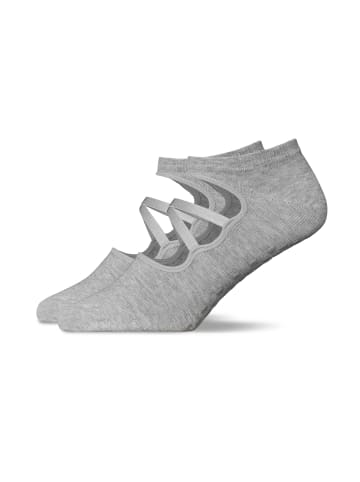 SNOCKS Pilates Socken mit Riemchen 2 Paar in Mix (Schwarz/Grau)