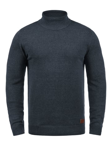 BLEND Rollkragenpullover BHLatif 20707474ME Strickpullover mit Ellbogenpatches in Blau
