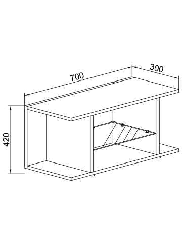 ebuy24 TV Tisch ExpaloL 3 Anthrazit 70 x 30 cm