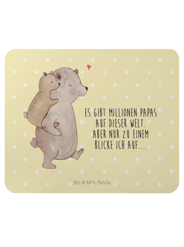 Mr. & Mrs. Panda Mauspad Papa Bär mit Spruch in Gelb Pastell