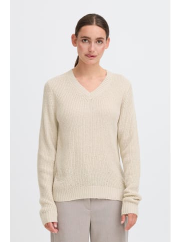 Oxmo V-Ausschnitt-Pullover OXFSINVI PU 1 in Beige