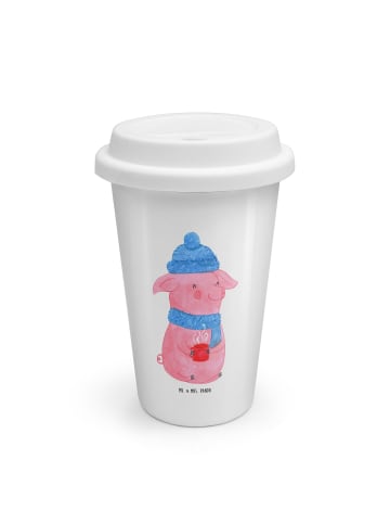 Mr. & Mrs. Panda Thermobecher Schwein Glühwein ohne Spruch in Weiß