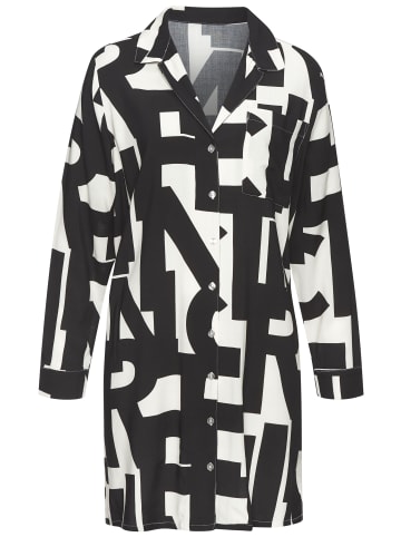 French Connection Nachthemd in schwarz-weiß-gemustert