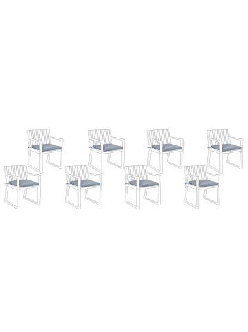 Beliani 8er-Set Auflagen SASSARI in Blau