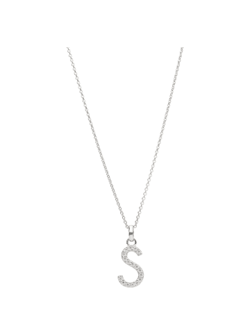 Smart Jewel Kette Mit Anhänger Buchstabe S Mit Zirkonia in Silber