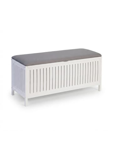 relaxdays Wäschekorb in Weiß/ Grau - (B)100 x (H)50 x (T)38 cm