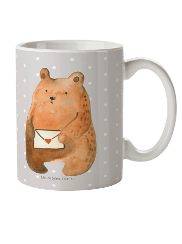 Mr. & Mrs. Panda Plastikbecher Bär Liebesbrief ohne Spruch in Grau Pastell