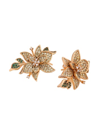 faina Women Earrings in Rose Gold Green