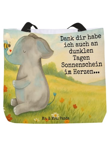 Mr. & Mrs. Panda Shopper Elefant Biene Design mit Spruch in Weiß