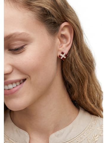 gaya Women Earrings in Rose Gold Red