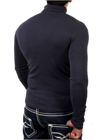 RESLAD Sweatshirt sportlicher Rolli in anthrazit
