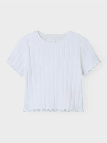 name it Shirt 2er-Set Längsstreifenmuster Rundhals Kurzarm in Weiß