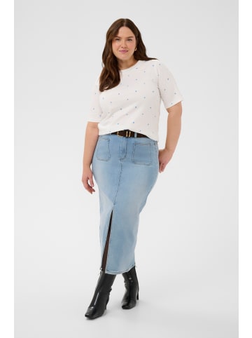 KAFFE curve T-Shirt kurzarm KCcordely Regular fit in Chalk W. Blue Hearts