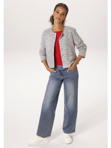Aniston CASUAL Kurzblazer in hellblau-wollweiß-marine-dunkelrot-schwarz