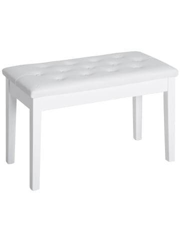 HOMCOM Klavierhocker-76L x 36B x 50H cm-Weiß