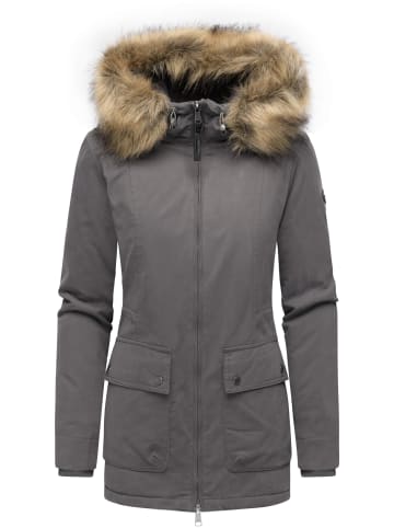 ragwear Kurzmantel Monadetta Warm YOUMODO in Stone Grey