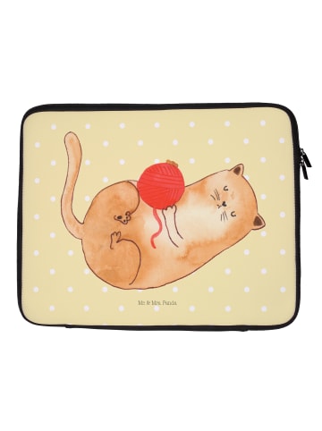 Mr. & Mrs. Panda Notebook Tasche Katze Wolle ohne Spruch in Gelb Pastell