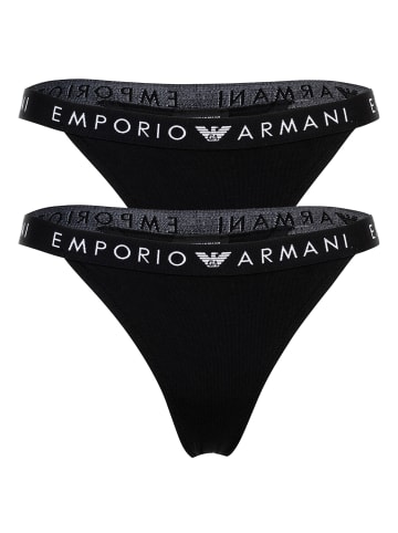 Emporio Armani String 2er Pack in Schwarz