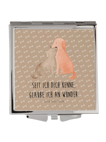 Mr. & Mrs. Panda Schminkspiegel klein Hunde Liebe mit Spruch in Hundeglück