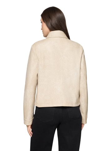 AMBER & JUNE Kunstleder-Jacke mit Kragen in beige