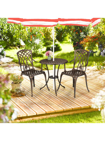 relaxdays 3-tlg. Gartenmöbel Set in Schwarz/ Bronze
