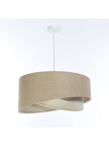 Licht-Erlebnisse Pendelleuchte Ø 45 x (T)91 cm in Weiß Natur CremeWeiß Natur Creme