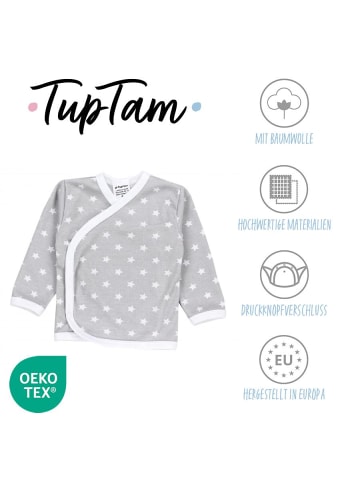 TupTam 5er- Set Wickelshirts in grau/weiß